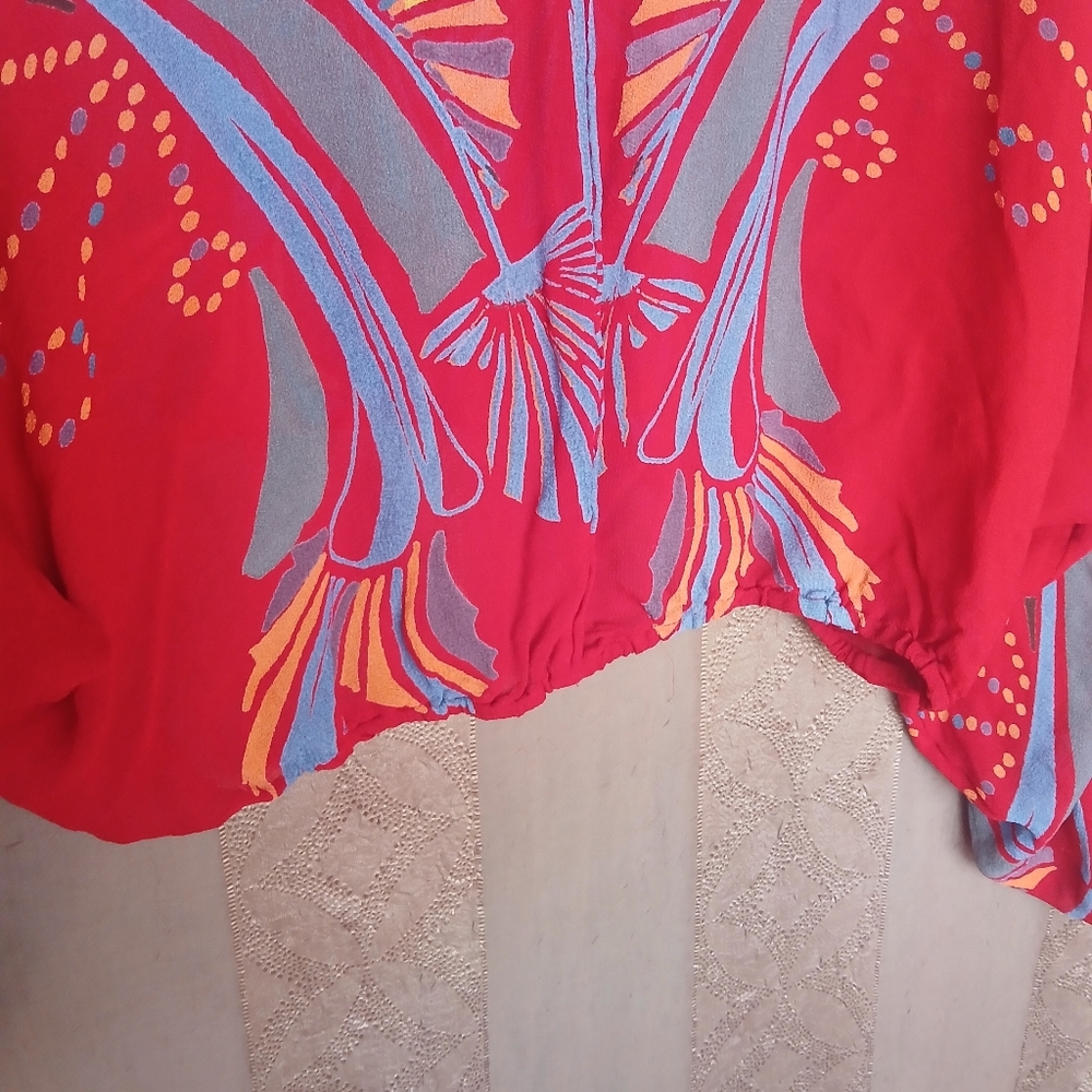 💎 Free People Women's Top Beneath The Sea Dolman Sleeve Sheer Boho - Picture 6 of 12